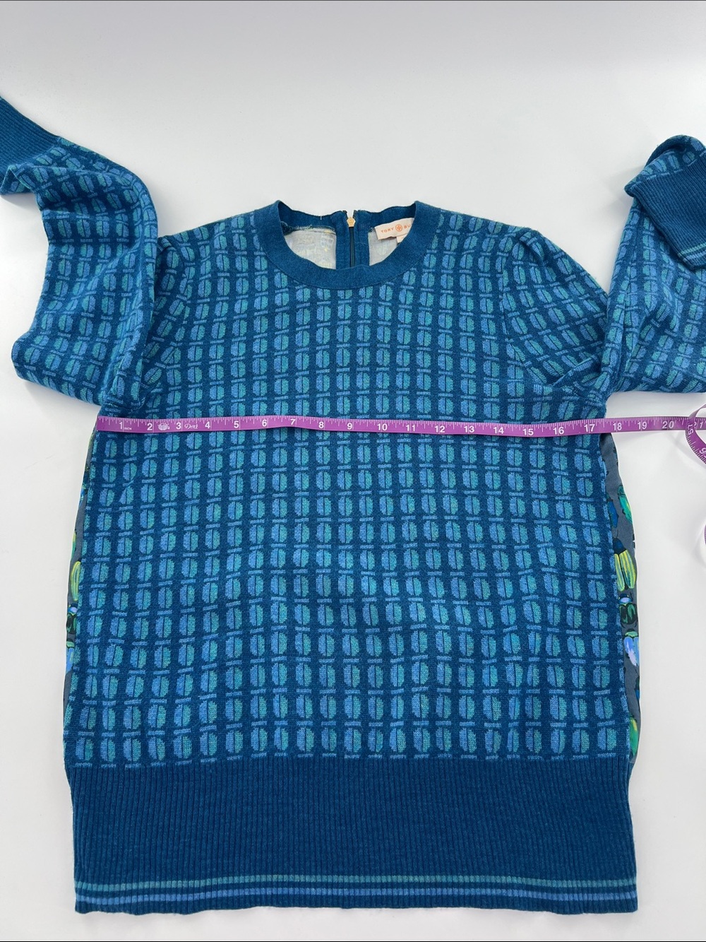 Tory Burch "Walda" Wool Silk Sweater Beatles Novelty Geek Chic Preppy retro - Picture 6 of 11